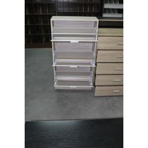 Red Tall Wooden Shoe Cabinet / Customized Size Wooden Sneaker Box Storage