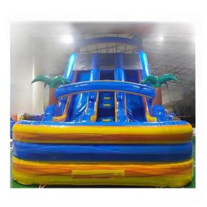 Digital Printing Inflatable Water Slide Custom Tropical Backyard Waterslide with