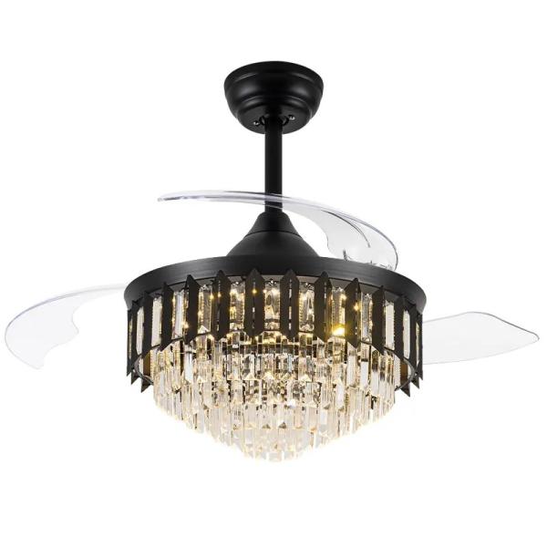 wholesale Luxury Remote Control Retractable Invisible Fan Blade Golden Ceiling
