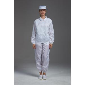 Anti Static ESD Cleanroom white color Jacket and pants with Straight open zipper