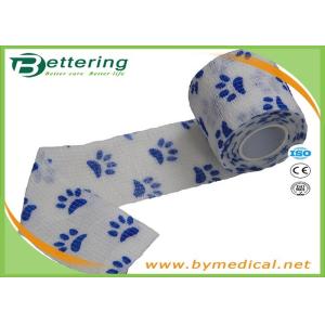 White Colour dog pawprint Veterinary elastic Non Woven Cohesive Bandage Coflex