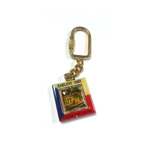Rotating Doming Decal Metal 3d Zinc Alloy Keychain Customized Prague Souvenir