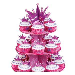 Custom Made Round Cupcake Stand , Lightweight Cardboard Tiered Cake Stand