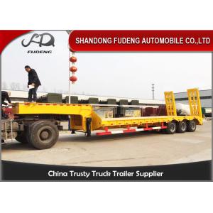 Three / Four Axles 60 Ton Lowboy Trailer With Mechanical / Hydraulic Ramp
