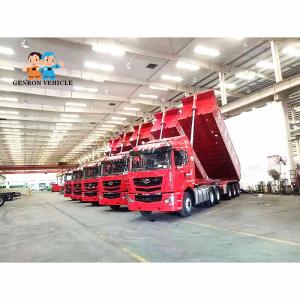 China Used to Transport construction materials ,Sands Dump Truck Trailer Genron Brand With Mechanical suspension on sale