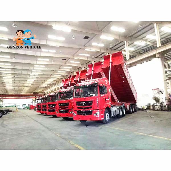 Quality Used to Transport construction materials ,Sands Dump Truck Trailer Genron Brand With Mechanical suspension wholesale