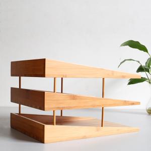 stacking bamboo file tray