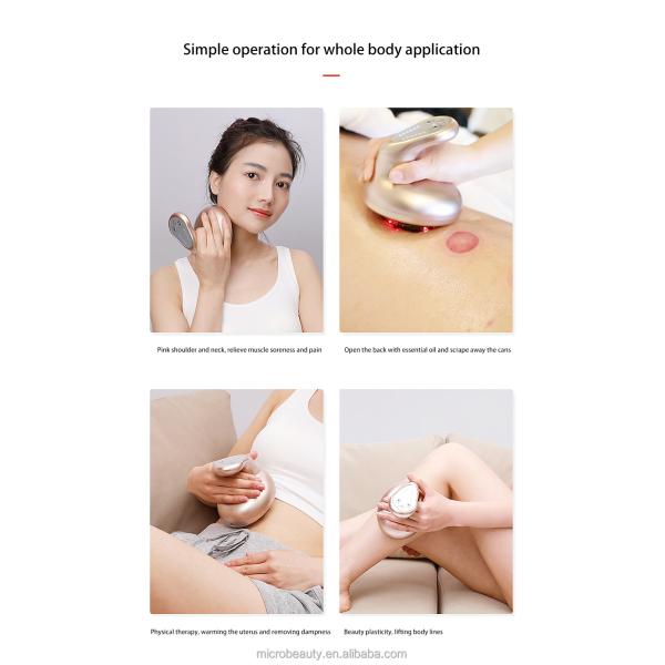 Handheld Body Vacuum Cupping Scraping Massager With Red Light Heating Therapy