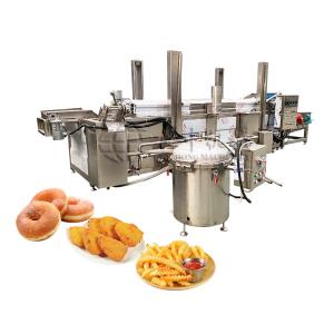 Small Scale Conveyor Belt Automatic Frying Machine Continuous Fryer