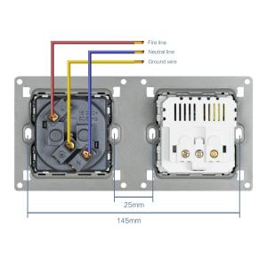 Wall 3 frame power socket eu grounded electrical plug,socket with usb PC panel