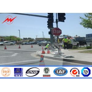 4m Seaside Freeway Traffic Sign Polyester Traffic Light Pole With Double Bracket