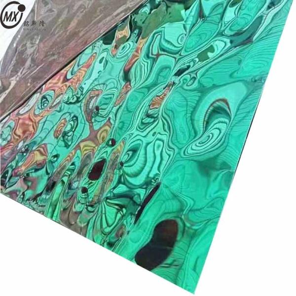 Quality Emerald-green Big Water Ripple Embossed Mirror 8k  Decoration Stainless Steel Sheet wholesale