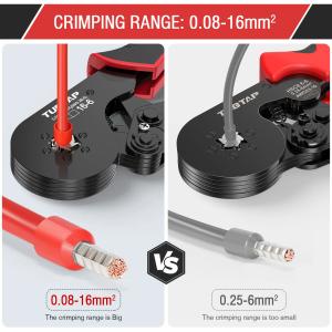 CE Aluminum Wire Crimper Tool Hexagonal Practical Black Red Color