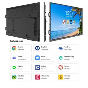 75 Inch All In One PC Smart Interactive Whiteboard 4k Touch Screen Panel For