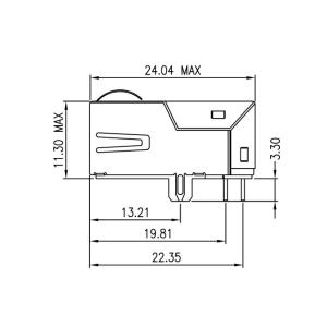 LPJK7436CNL Low-Profile RJ45 Jack , 1000Base-T Ethernet Connector