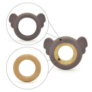 NUBY Natural Wooden Silicone Teether Koala Shape BPA Free
