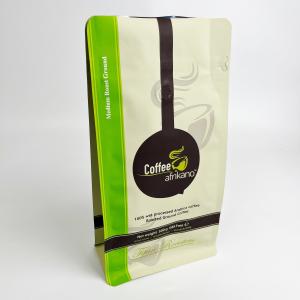Custom Printed Laminated Flat Bottom Coffee Bean Pouch With Valve