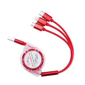 OEM 3 In 1 Braided Charging Cable Rectracable Cord Organizer For Smart Phone