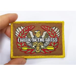 Merrow Border Embroidered Uniform Patches On Shoulder Hook And Loop Backing