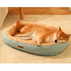 Basics Round Bolster Indestructible Dog Bed With Flannel Top