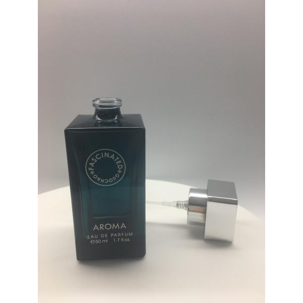 Quality Rectangle Glass 50ml Luxury Perfume Bottles Atomizer With Square Cap wholesale