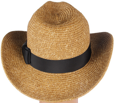 Western Style Paper Straw Cowboy Hat