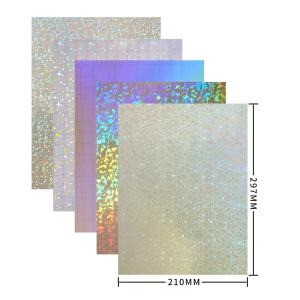 China A4 Size High Glossy PVC Transparent Self-Adhesive Holographic Cold Laminate Film For Packaging on sale
