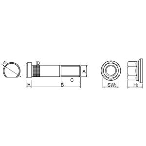 High Strength Knurled Hub Wheel Bolts And Nuts M22x1.5x100/110 Grade 10.9 For
