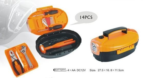 Quality 14 pcs tool set ,with slip joint pliers ,hex key ,screwdriver,wrench,hammer wholesale