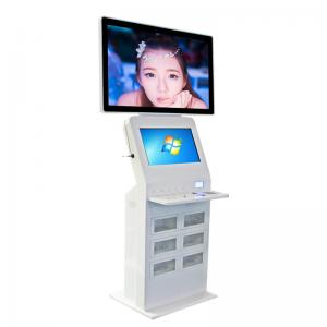 China Indoor Lock Phone Charging Station Kiosk 27 With 10 Point Infrared Touch Screen on sale