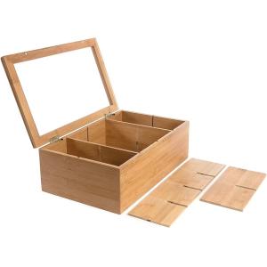 Customized wooden 8-cell storage box Coffee bag tea bag storage box