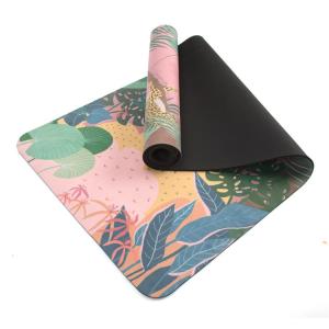 Biodegradable Width 61cm Natural Tree Rubber Yoga Mat SGS Suede Rubber