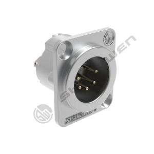 Indoor IP40 Shell Gold Conductor Microphone Audio Cable Plug 5-Pin XLR Female