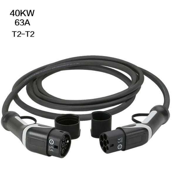 Type 2 To Type 2 Customized Model 3 EV Charging Chargers TPU Cable 63A 3 Phase