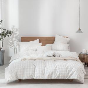 100% Washed Cotton Bedding Set Soft Hand Feel Breathable and Durable Linen Like