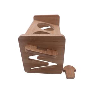 Protect Cervical Spine Easy Cleaning Ceramic Pet Feeder with Adjustable Bamboo