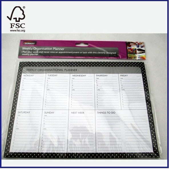 Quality high quality Weekly Organisational planner with 9 pads wholesale