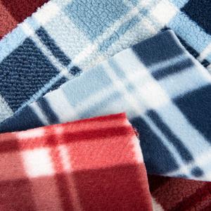 100% Polyester Check Design Sherpa Fleece Fabric Soft Fine Sherpa Fabric for