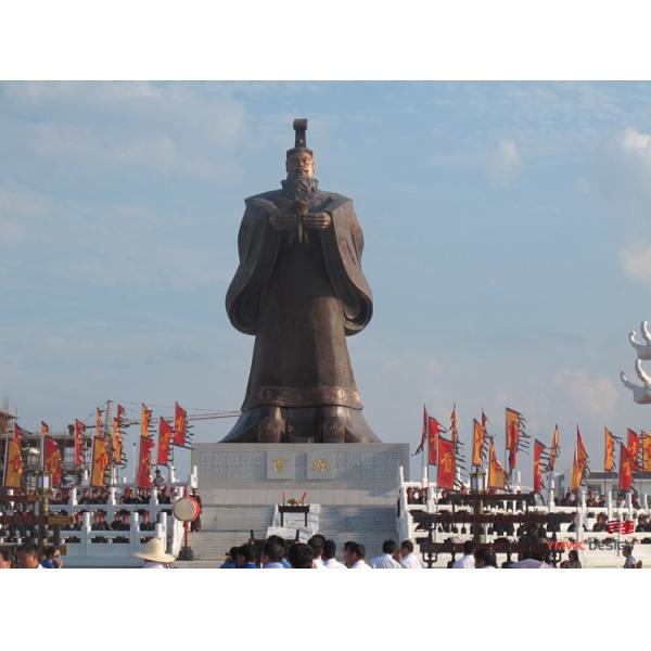 Metal Giant Figure Sculpture Cao Cao Red Copper Statue Square Sculpture Customizable