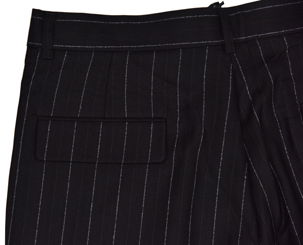 Adults Tailored Suit Trousers Slim Fit Casual Black Stripe Breathable
