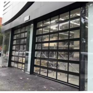 China Modern Sectional Overhead Full View Sound Insulated Glass Sectional Aluminum Garage Door With Double Glazing on sale