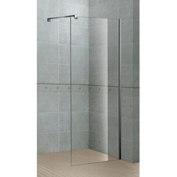 Simple 6 / 8 MM Walk In Shower Screens with Stainless Steel Support Bar and