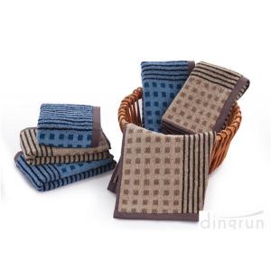 Cheap Luxury 500gsm Blue And White Striped Hand Towels For Home / Office for sale