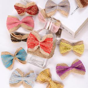 Factory Direct Handmade Diy Lace Bow New Clothing Accessories Color Linen Flower