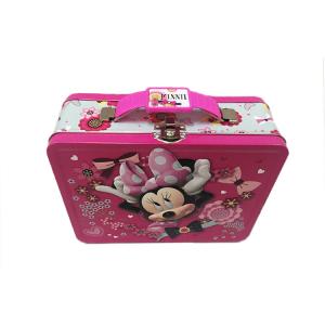 Modern Design Empty Tin Cans , Square Metal Box With Handle Customized Logo