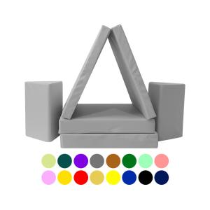 Foldable Foam Play Couch Set Modular Play Sofa With 2 Triangle Pillows