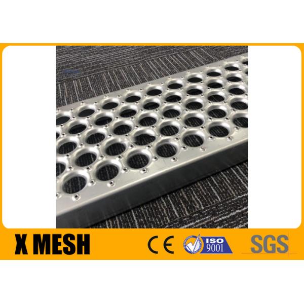 Quality Perforated HDG Galvanized Steel Grating Stair Tread With Securing Brackets wholesale