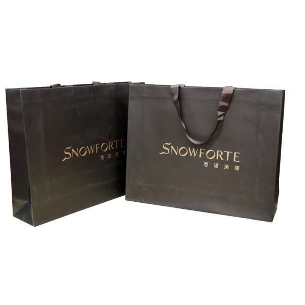 Brown matt coated Paper Carrier Bag 250gsm Strong Artpaper Offset Printing