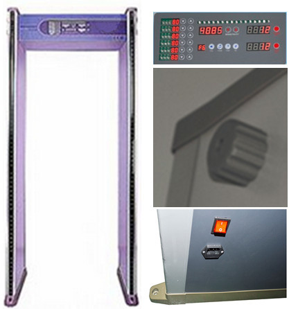 ABNM600M easy operation 6 zones walk through metal detector with LED alarm