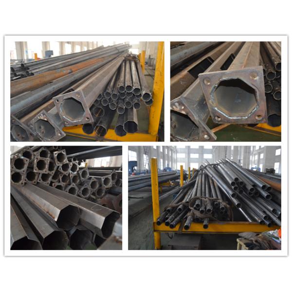 High Earthquake Resistance Q345 Galvanized Tubular Steel Pole For Electrical Line AWS D 1.1
